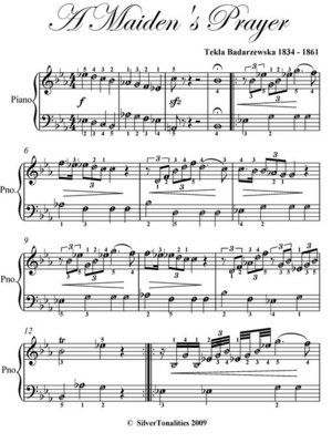cover image of A Maiden's Prayer Elementary Piano Sheet Music